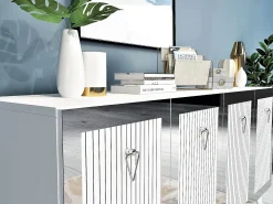 Aparador Bare Blanco Plata 150x80x40 cm