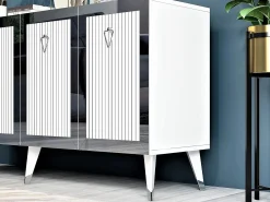 Aparador Bare Blanco Plata 150x80x40 cm