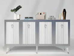 Aparador Bare Blanco Plata 150x80x40 cm