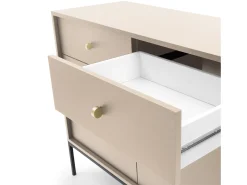 Aparador, beige arena, 103,5 x 83 x 39 cm, patas negras