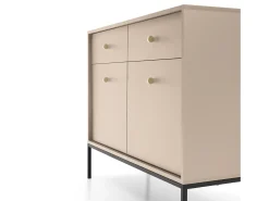 Aparador, beige arena, 103,5 x 83 x 39 cm, patas negras