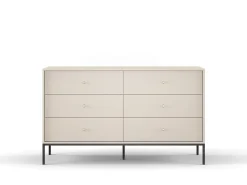 Aparador, beige arena, 154 x 83 x 39 cm, patas negras