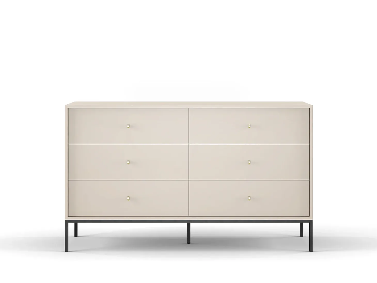 Aparador, beige arena, 154 x 83 x 39 cm, patas negras