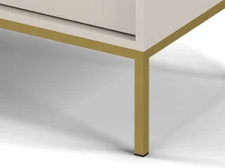 Aparador, beige arena, 154 x 83 x 39 cm, patas doradas