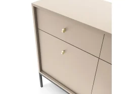 Aparador, beige arena, 153,4 x 83 x 39 cm, patas negras