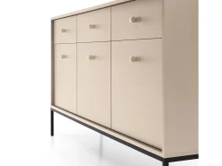 Aparador, beige arena, 153,4 x 83 x 39 cm, patas negras