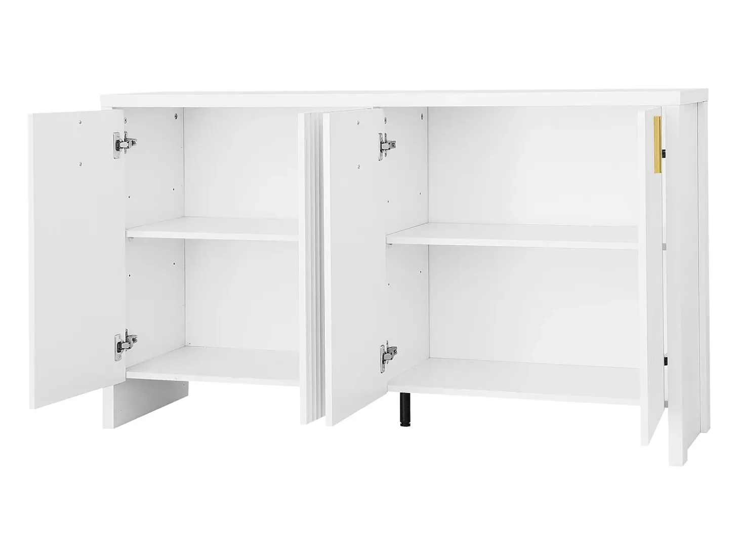 Aparador blanco - Aparador de 4 puertas con estantes ajustables - para sala de estar y comedor