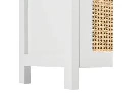 Aparador Blanco - Aparador con 4 puertas de ratán y tiradores de metal - para comedor y salón