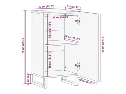 Aparador Blanco 40 x 33 x 75 cm madera maciza de mango