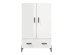 Aparador blanco alto brillo 69,5x31x115 cm madera de ingeniería