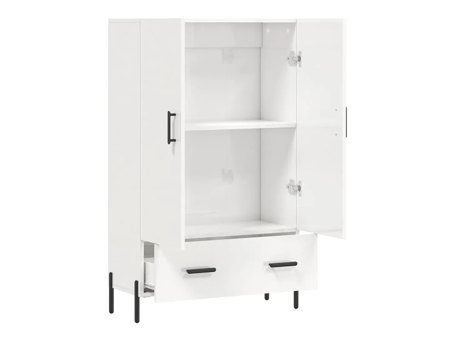 Aparador blanco alto brillo 69,5x31x115 cm madera de ingeniería