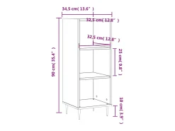 Aparador blanco alto brillo 34,5x32,5x90 cm madera de ingeniería