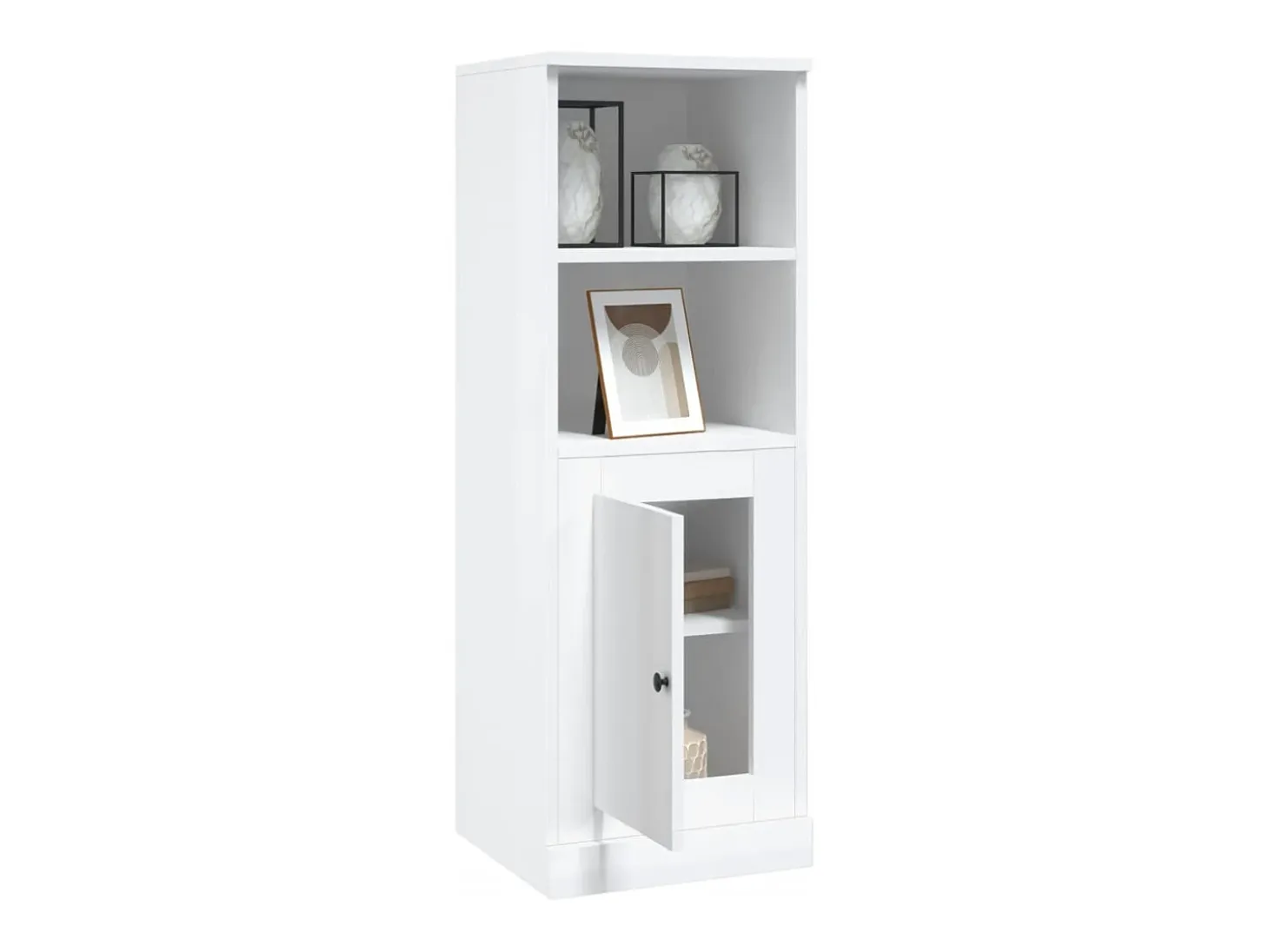 Aparador blanco alto brillo 36x35,5x103,5 cm madera de ingeniería