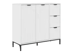 Aparador Blanco Brillante 89,5 x 33 x 82 cm Madera de Ingeniería