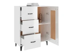 Aparador Blanco brillo 69,5x34x90 cm Madera de ingeniería