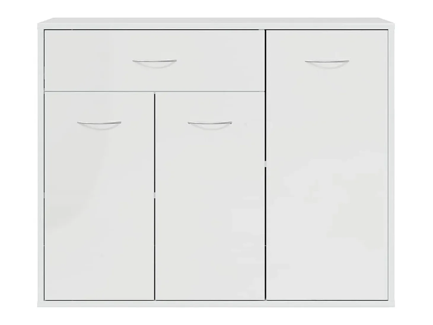 Aparador Blanco brillo 88x30x70 cm Madera de ingeniería