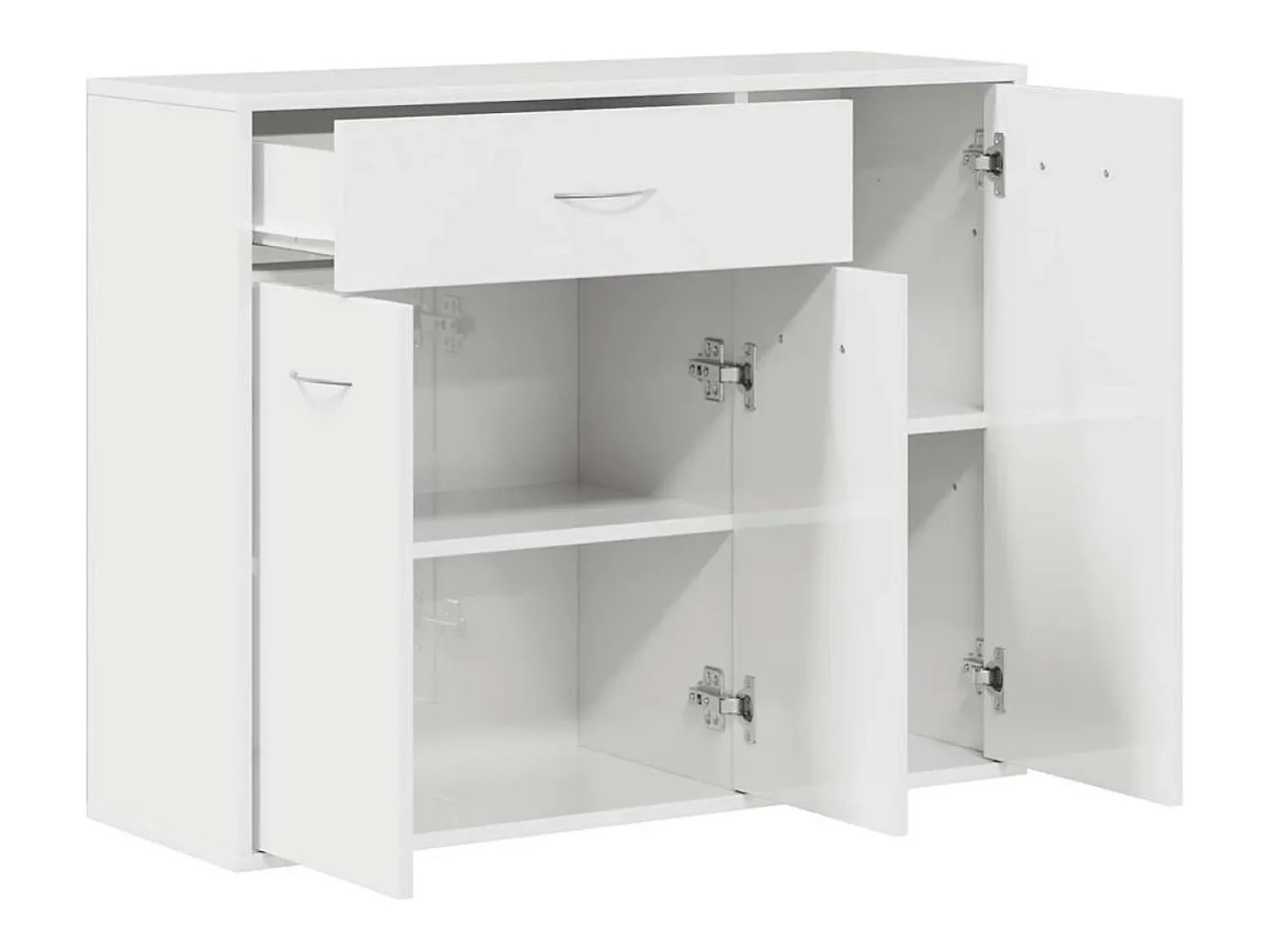 Aparador Blanco brillo 88x30x70 cm Madera de ingeniería