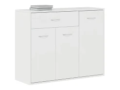 Aparador Blanco brillo 88x30x70 cm Madera de ingeniería