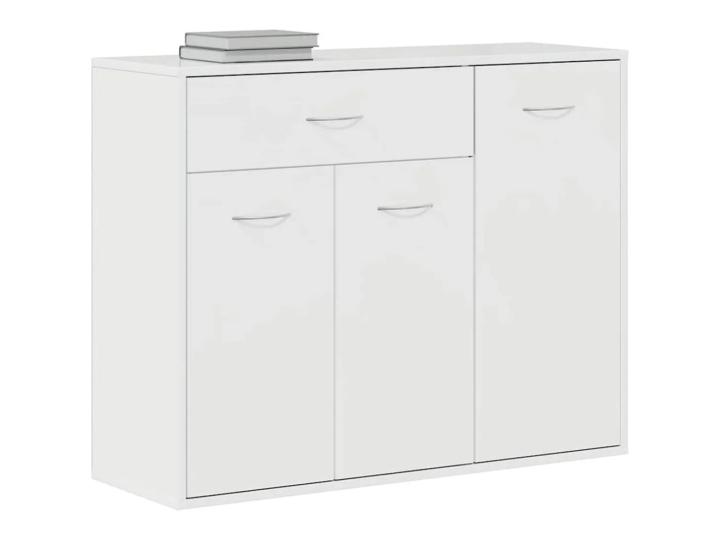 Aparador Blanco brillo 88x30x70 cm Madera de ingeniería