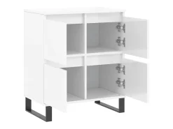 Aparador Blanco brillo 60x35x70 cm Madera de ingeniería