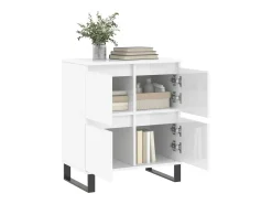 Aparador Blanco brillo 60x35x70 cm Madera de ingeniería
