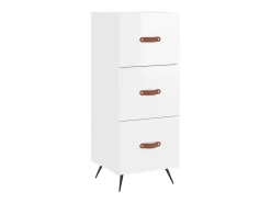 Aparador Blanco brillo 34,5x34x90 cm Madera de ingeniería