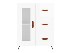 Aparador Blanco brillo 69,5x34x90 cm Madera de ingeniería
