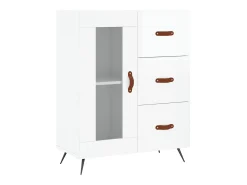 Aparador Blanco brillo 69,5x34x90 cm Madera de ingeniería