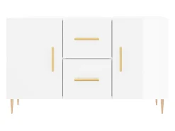 Aparador blanco brillo 100x36x60 cm madera de ingeniería
