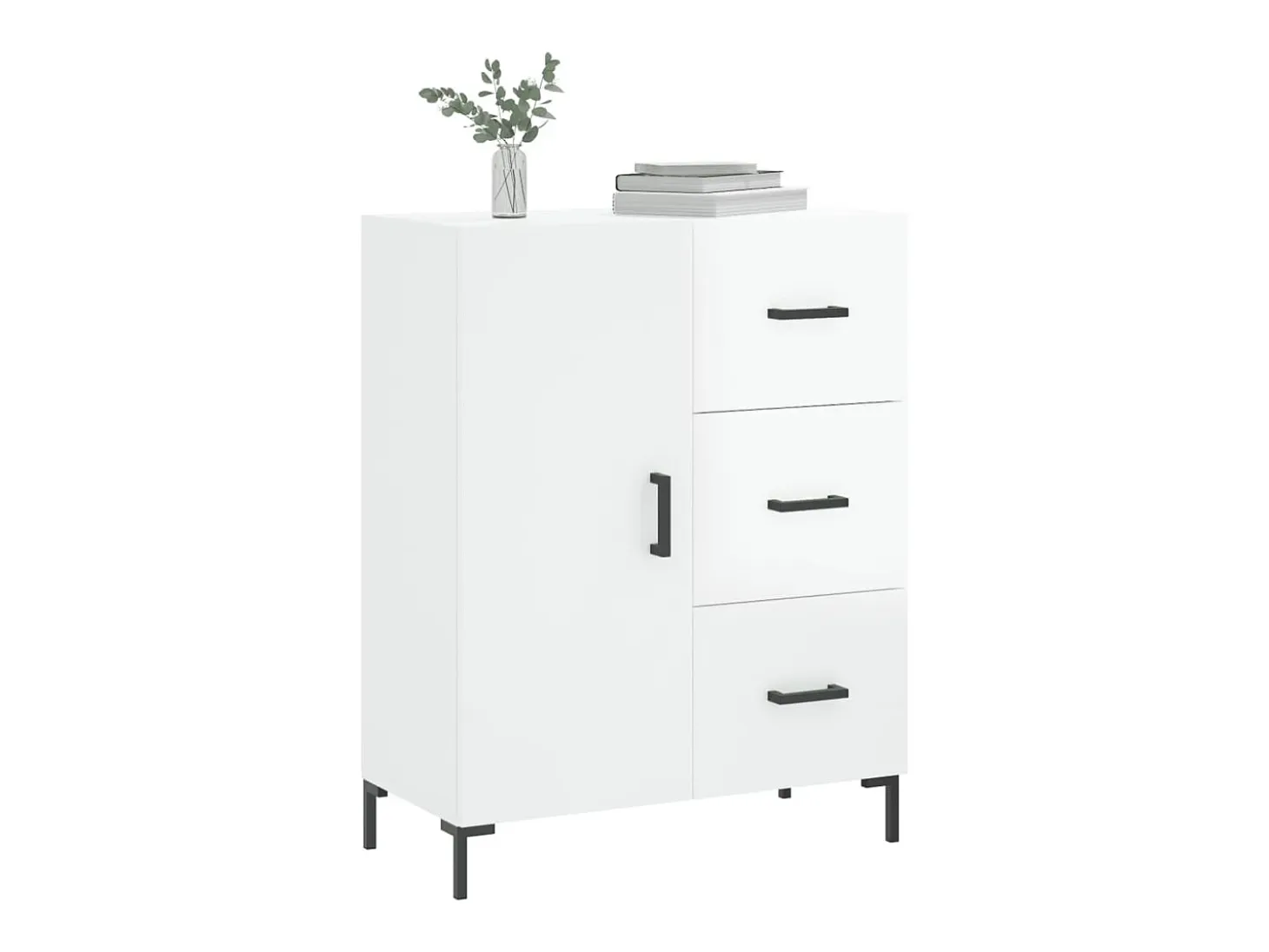 Aparador Blanco brillo 69,5x34x90 cm Madera de ingeniería
