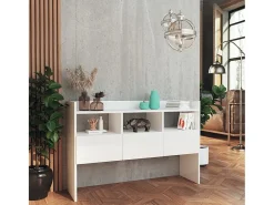 Aparador Blanco brillo 105x30x70 cm Madera de ingeniería