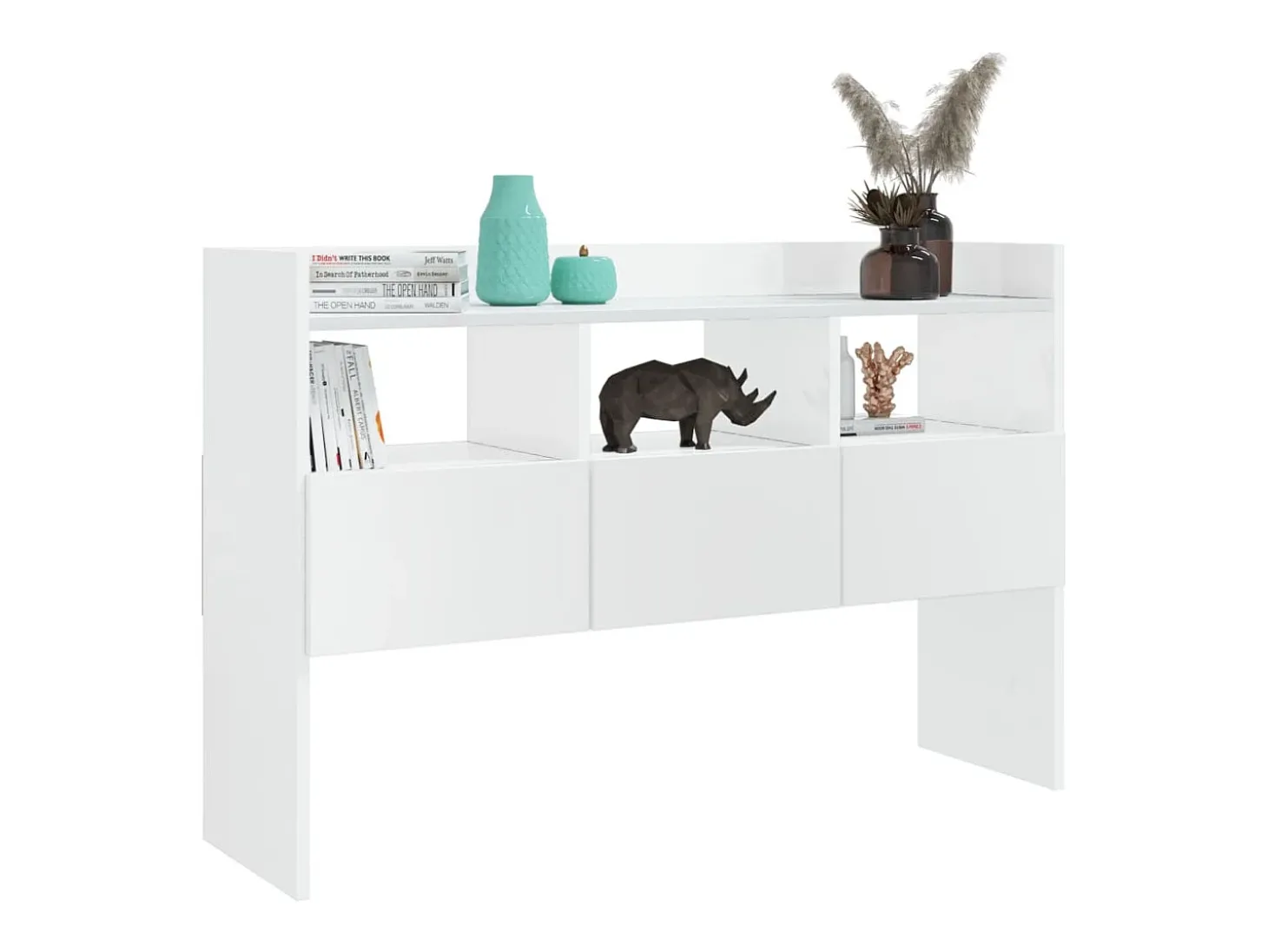 Aparador Blanco brillo 105x30x70 cm Madera de ingeniería