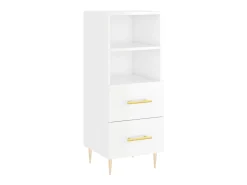 Aparador Blanco brillo 34,5x34x90 cm Madera de ingeniería