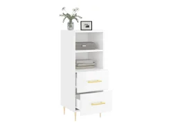 Aparador Blanco brillo 34,5x34x90 cm Madera de ingeniería