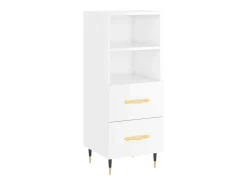 Aparador Blanco brillo 34,5x34x90 cm Madera de ingeniería