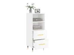 Aparador Blanco brillo 34,5x34x90 cm Madera de ingeniería