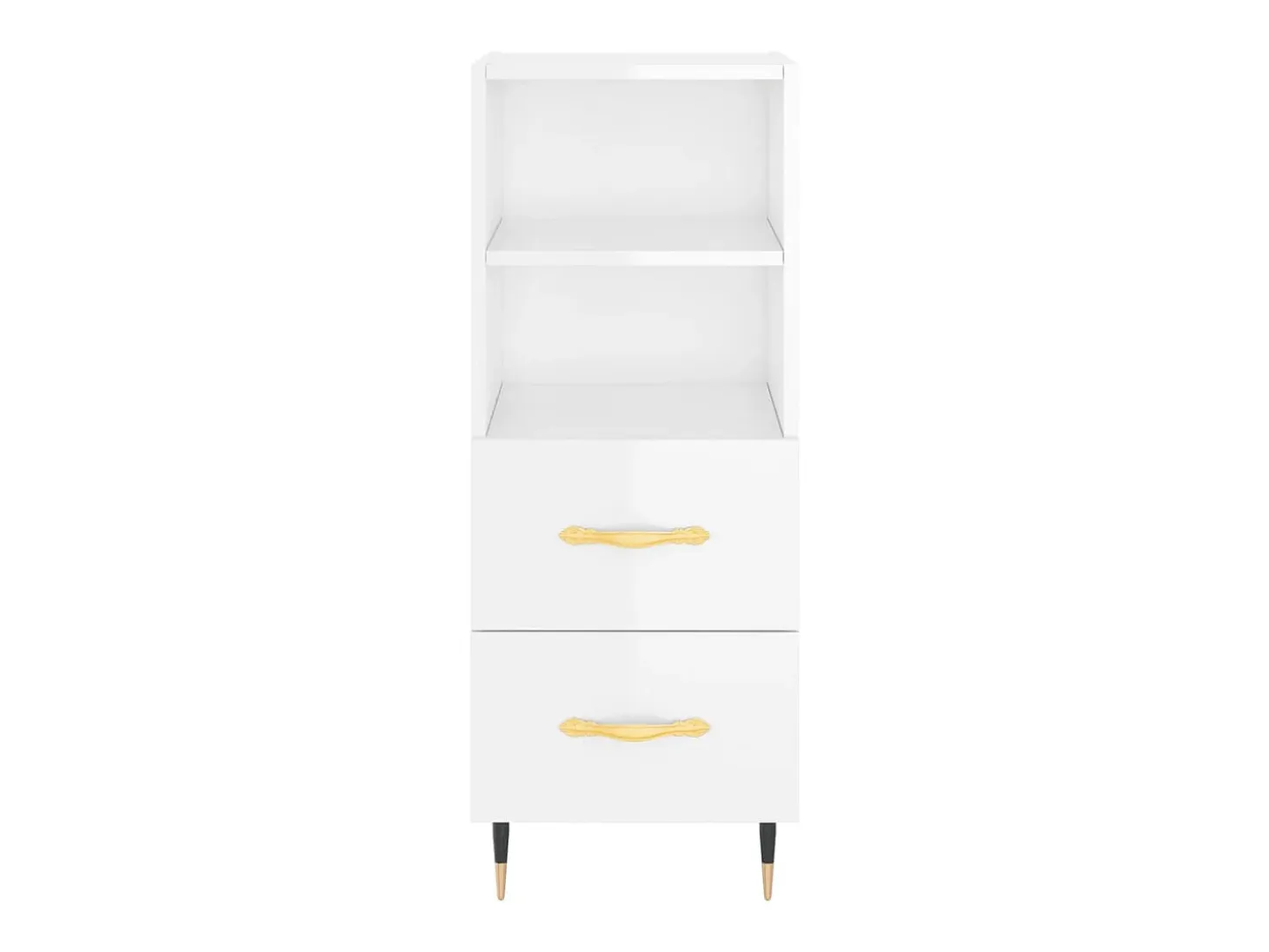 Aparador Blanco brillo 34,5x34x90 cm Madera de ingeniería