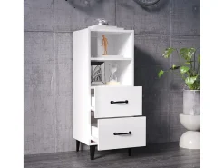 Aparador Blanco brillo 34,5x34x90 cm Madera de ingeniería