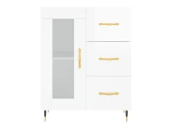 Aparador Blanco brillo 69,5x34x90 cm Madera de ingeniería