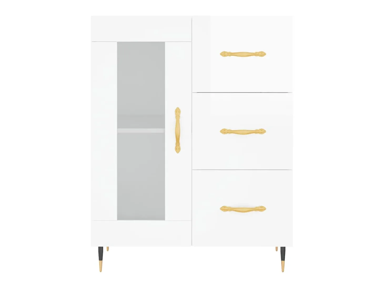 Aparador Blanco brillo 69,5x34x90 cm Madera de ingeniería
