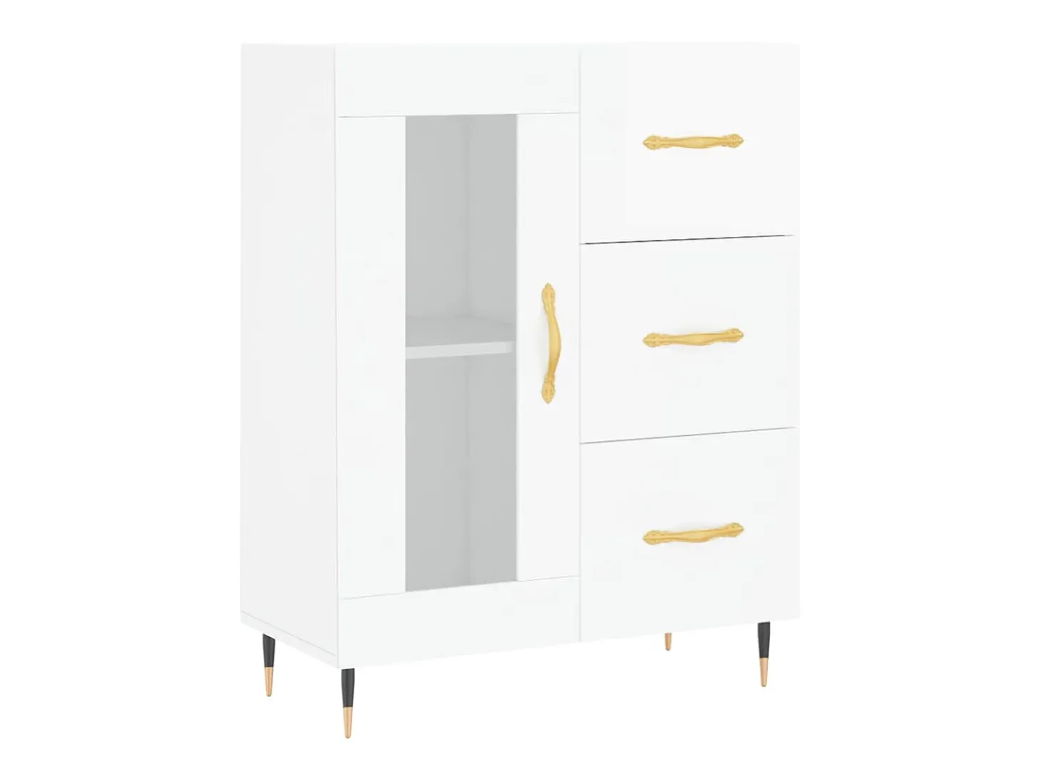 Aparador Blanco brillo 69,5x34x90 cm Madera de ingeniería