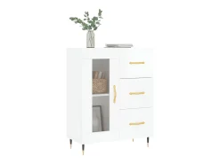 Aparador Blanco brillo 69,5x34x90 cm Madera de ingeniería