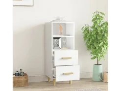 Aparador Blanco brillo 34,5x34x90 cm Madera de ingeniería