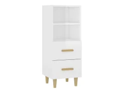 Aparador Blanco brillo 34,5x34x90 cm Madera de ingeniería