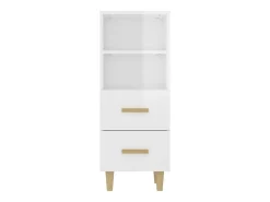 Aparador Blanco brillo 34,5x34x90 cm Madera de ingeniería