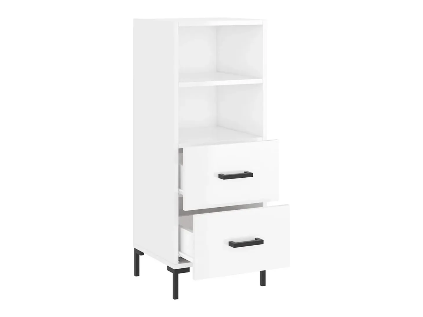 Aparador Blanco brillo 34,5x34x90 cm Madera de ingeniería