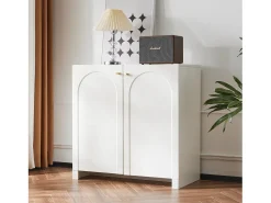 Aparador blanco con 2 puertas - Estilo sencillo 80x40x80cm