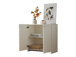 Aparador blanco con 2 puertas - Estilo sencillo 80x40x80cm