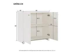 Aparador blanco con 2 puertas - Estilo sencillo 80x40x80cm
