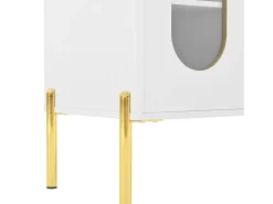 Aparador blanco con botellero - Aparador 2 puertas, 2 cajones - base regulable - Ideal para comedor y salón